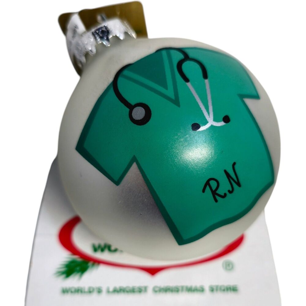 Bronners Glass RN Scrubs Shirt Mary Nurse Nursing Christmas Wonderland Ornament